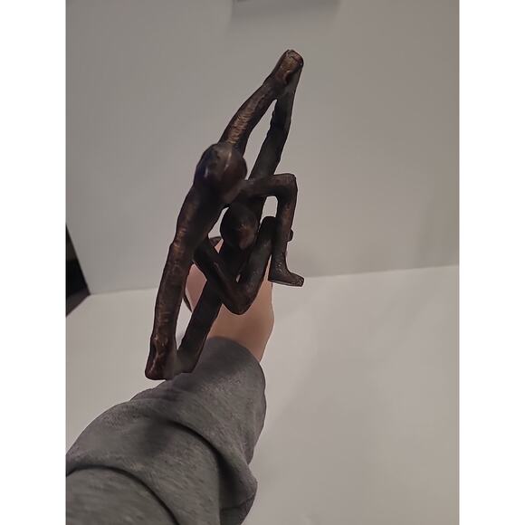 Dad Son Figurine Iron Metal Father & Son Sculpture 15" tall Parent Child - Picture 8 of 8